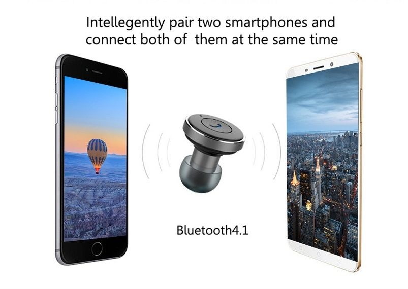 Επαναφορτιζόμενο Handsfree Bluetooth Ακουστικό & USB Φορτιστής Αυτοκινήτου AWEI 2 σε 1